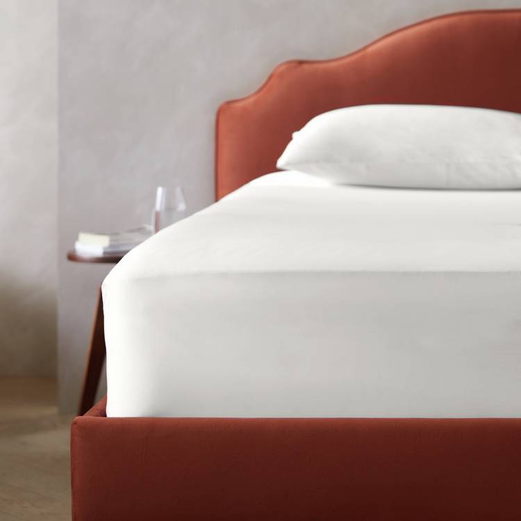 Habitat Egyptian Cotton 400TC Cream Fitted Sheet - Single