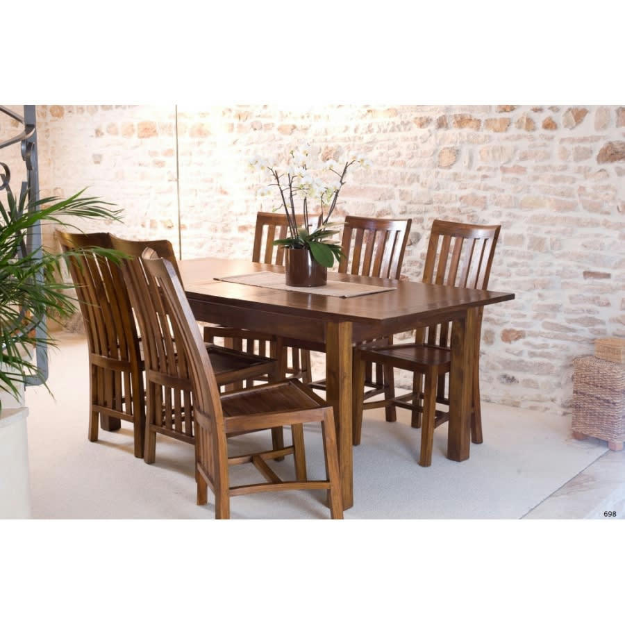 EDEN - Table à manger extensible en mindi marron L200