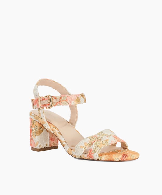 Merisa Orange - Block-Heeled Sandals