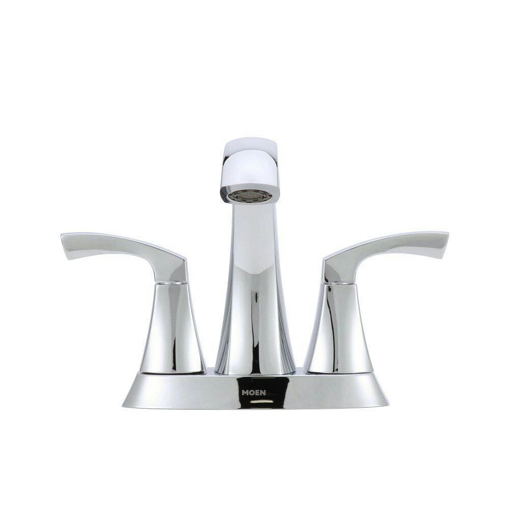 Moen® Lindor Double Handle High Arc 4-in Centerset Bathroom Sink Faucet, WaterSense® Certified, Chrome