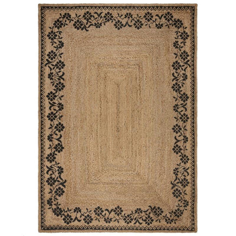 MAISIE - Tapis en jute naturel motifs noirs 120 x 170