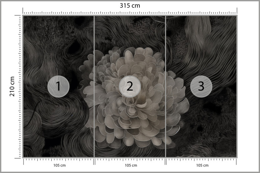 Fototapeta Monochromatyczna Kwiatowa Abstrakcja 315x210cm