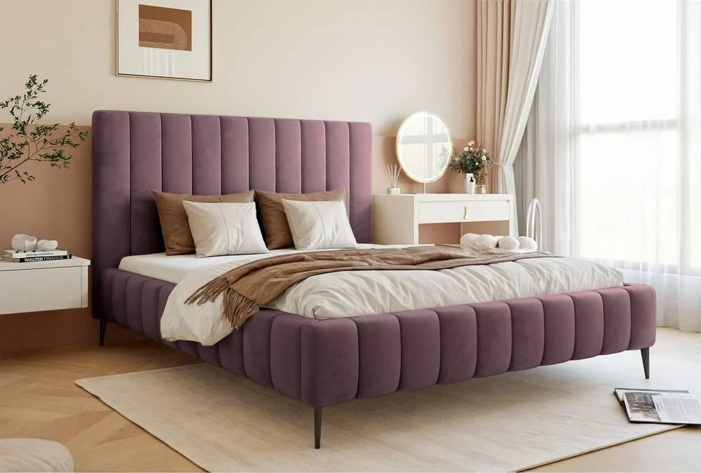 Bedframe Flores velvet 160x200 met opbergruimte