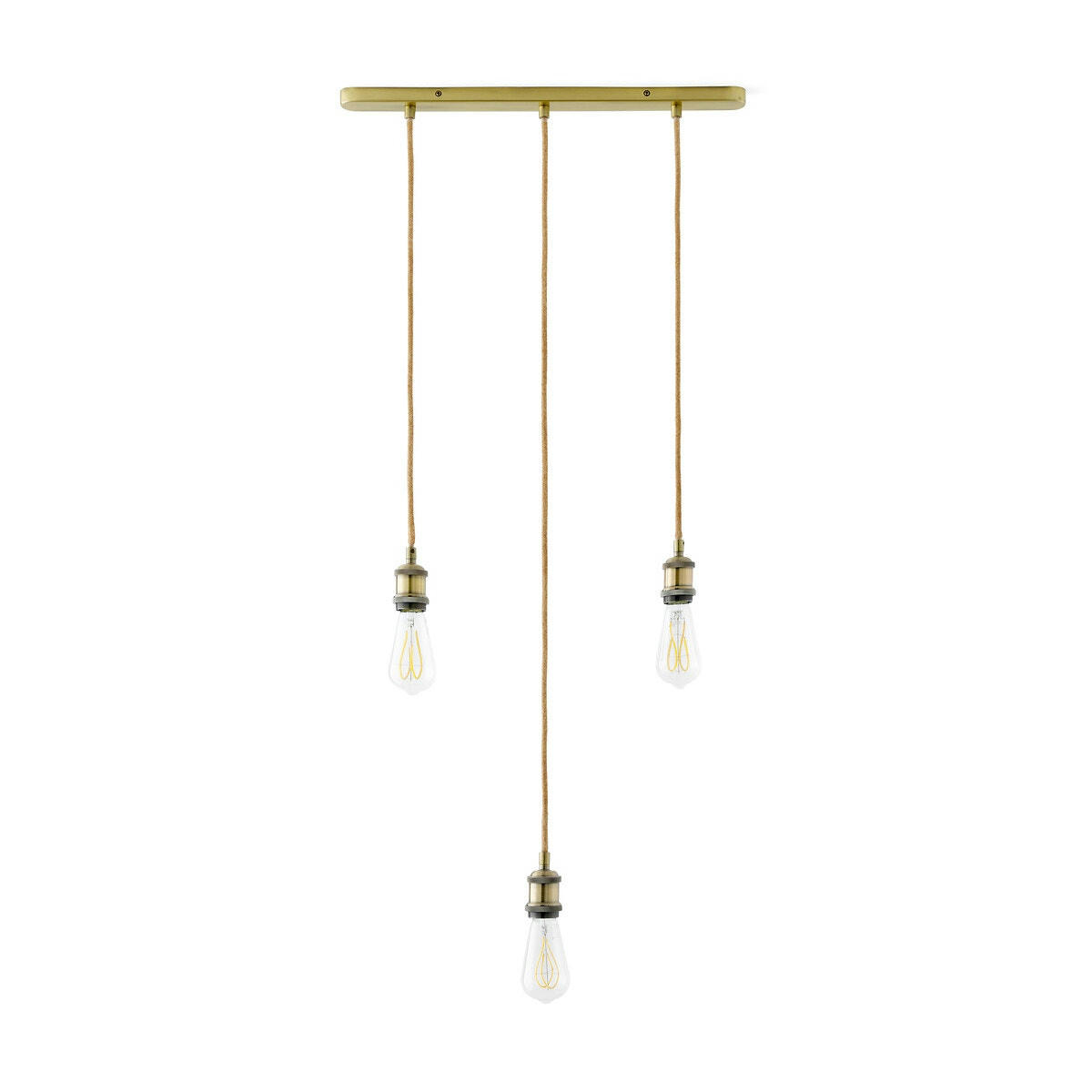 Suspension grappe en laiton et jute, Palatina