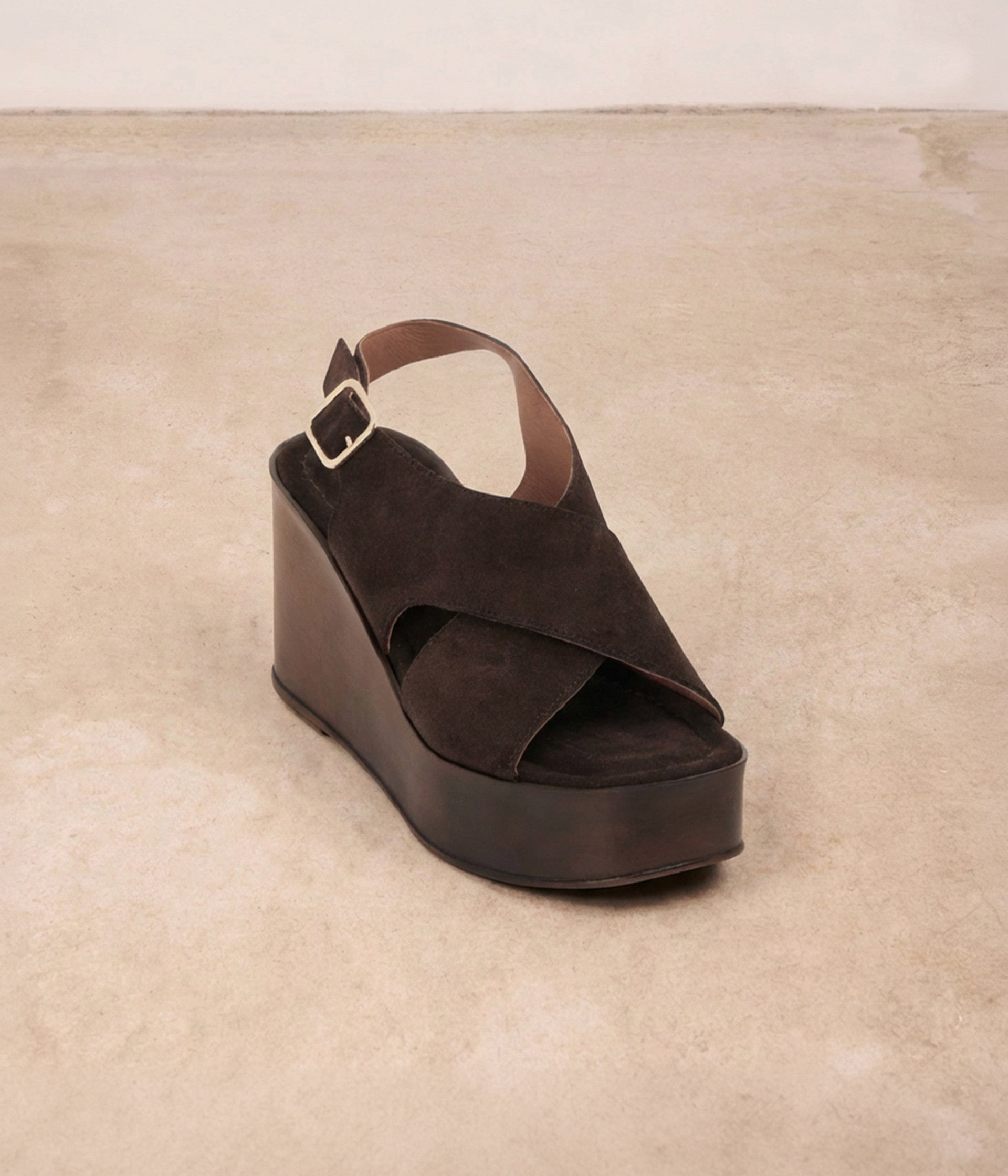 Sandales compensées chocolat Murphy