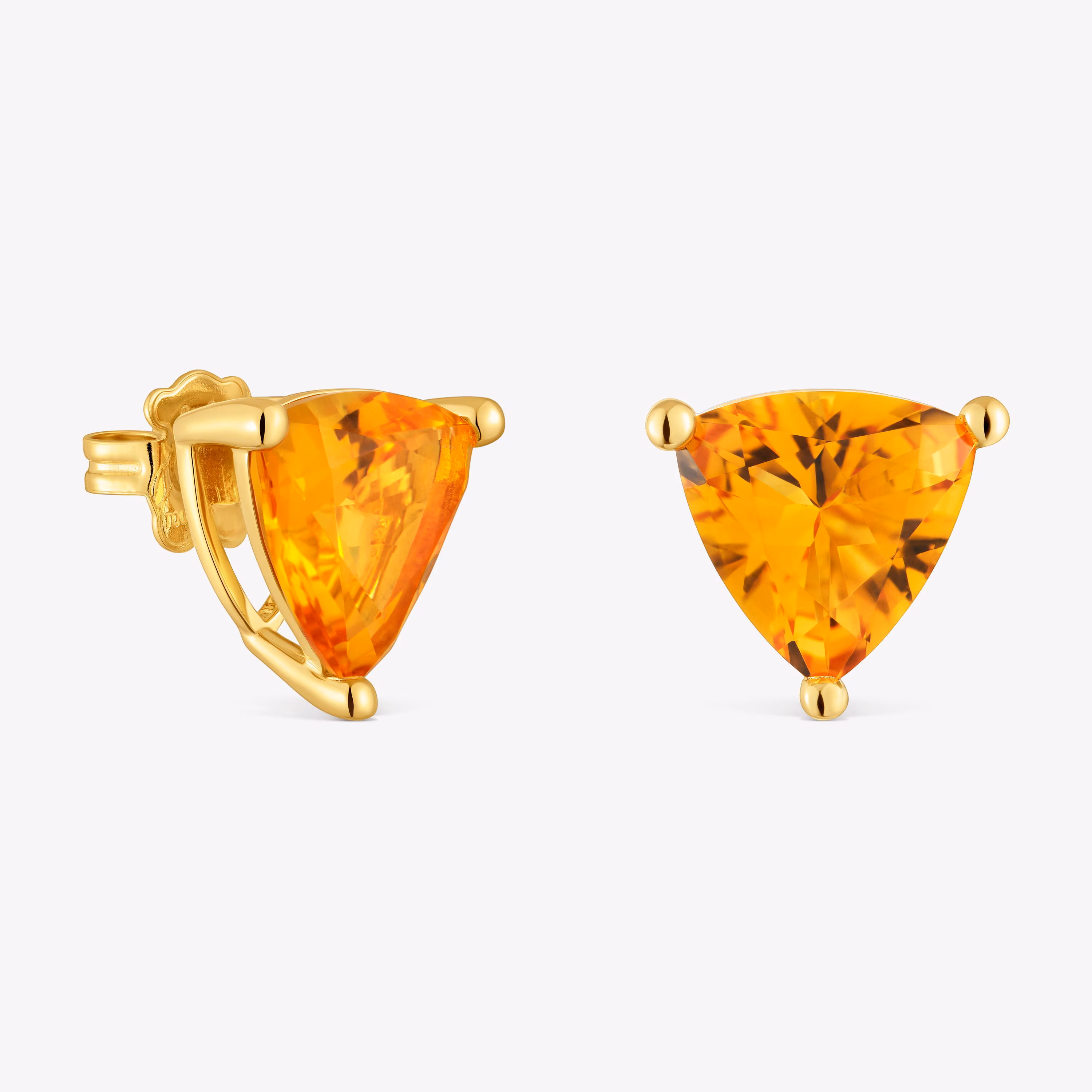 Pendientes con baño de oro 18 kt sobre plata y citrino creado en laboratorio TOUS Color LGG