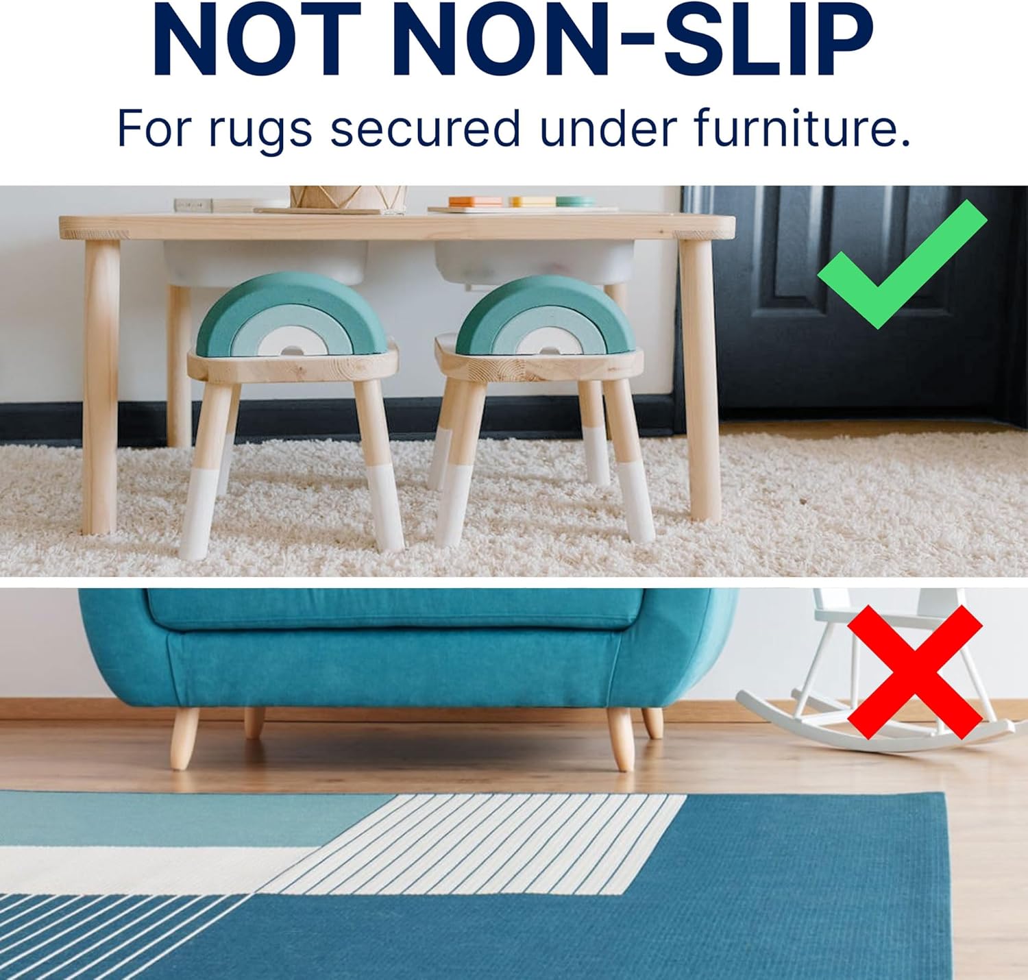 RUGPADUSA - Cloud Comfort Memory Foam - 8'x10' - 7/16 Thick - Luxurious Cushioned Rug Pad - Water Resistant