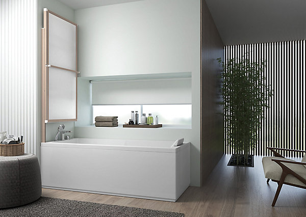 Pare-baignoire effet bois 1 volet relevable Atelier du bain