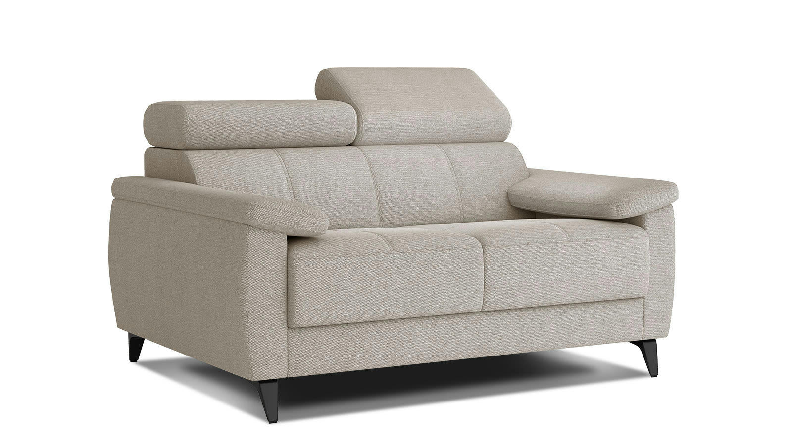 TAUNUS - Canapé droit 2 places tissu beige