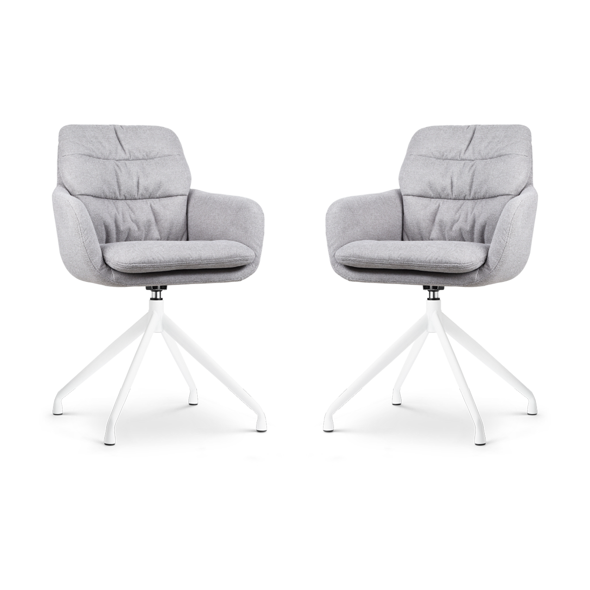 Nolon Nola-Mia Draaibare Eetkamerstoelen Grijs - Wit - set van 2