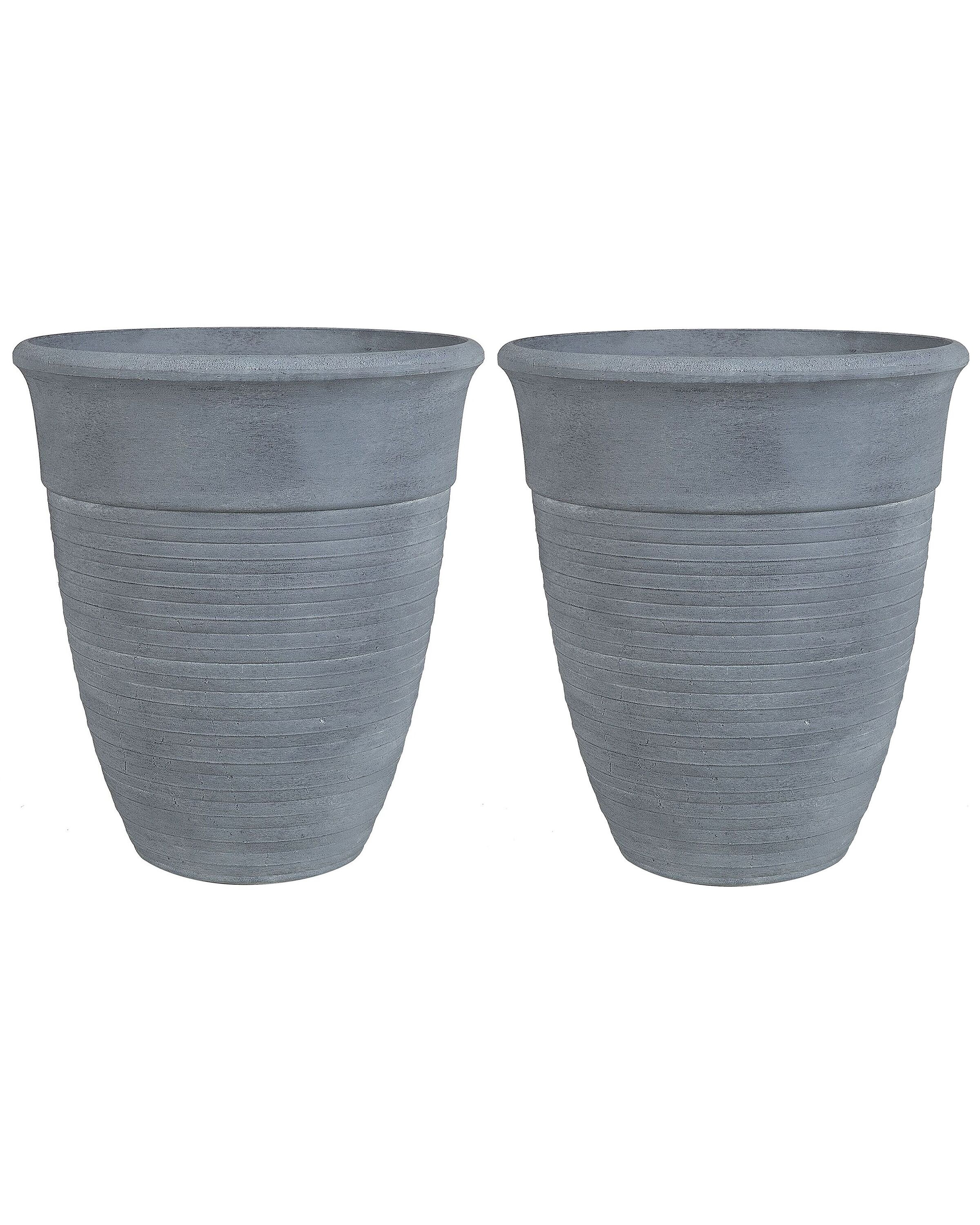 2 doniczki ogrodowe okrągłe ⌀ 50 cm szare