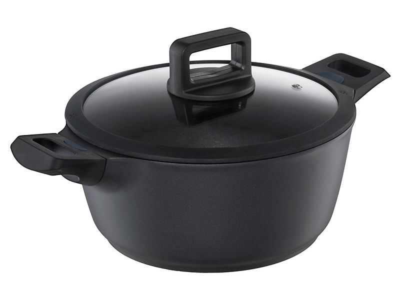 Garnek aluminiowy z pokrywką Ultimo 1,8 l czarny