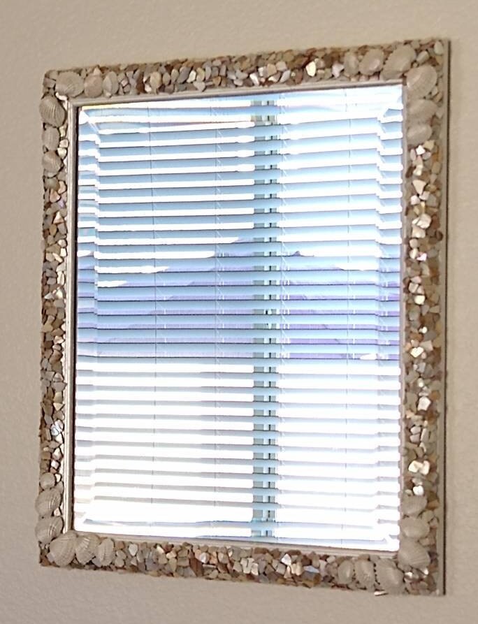 Elegant seashell mirror, elegant wall decor, coastal mirror