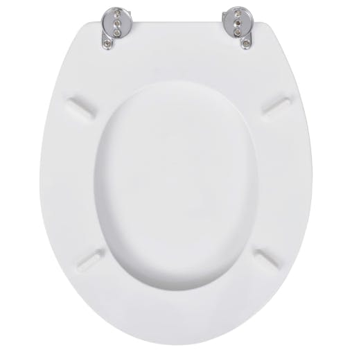 NNEVL Toilet Seats with Lids 2 pcs MDF White