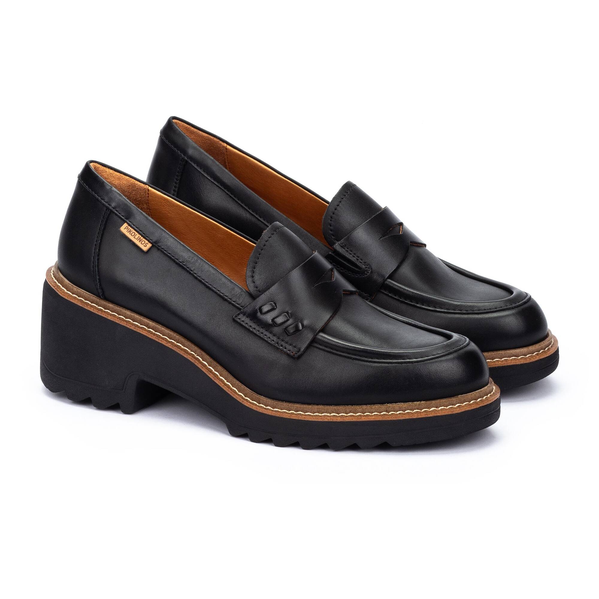 ALCARAZ - Mocasines con tacón para mujer