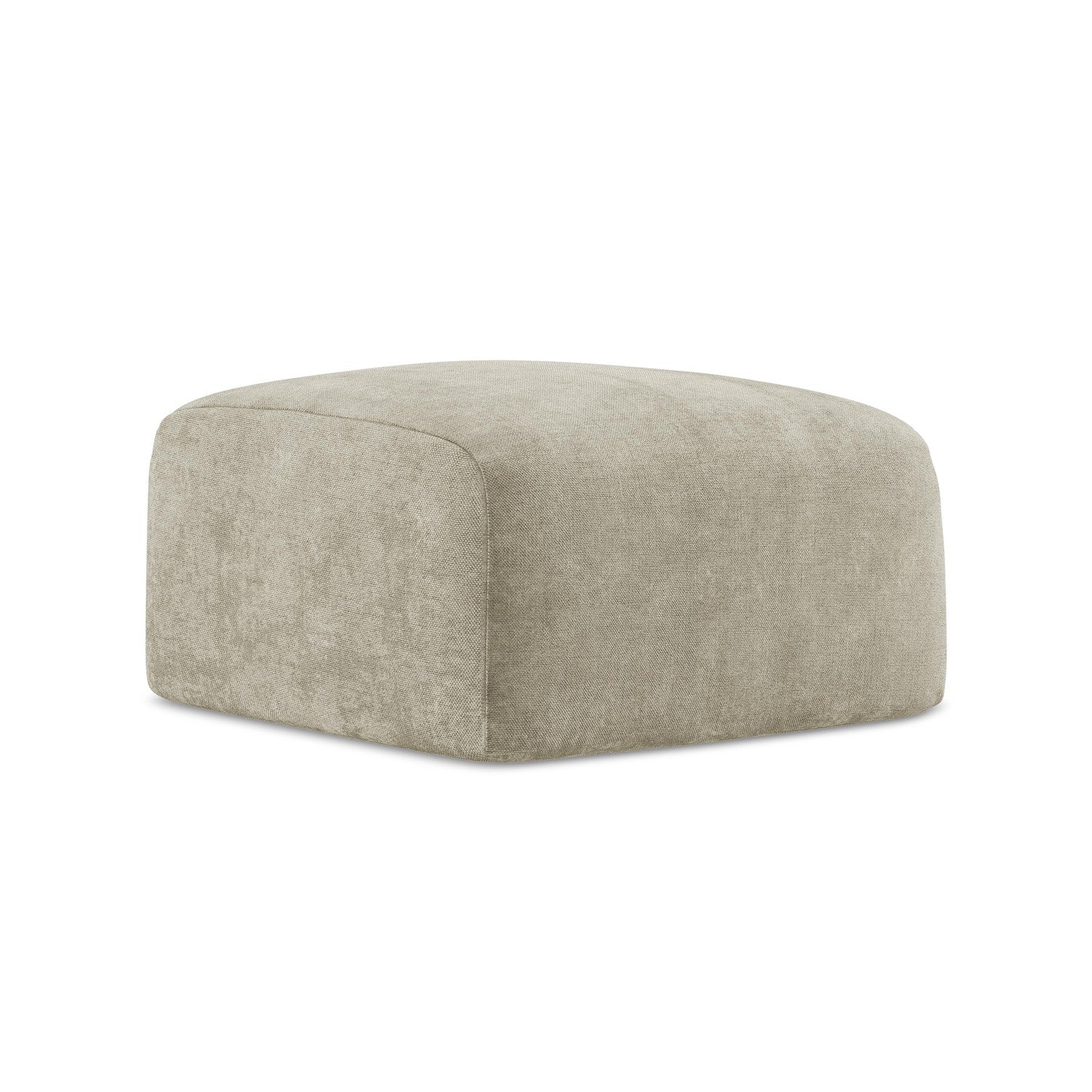 LaMiaSofa Poef Savona - chenille stof - beige - 65x65x40