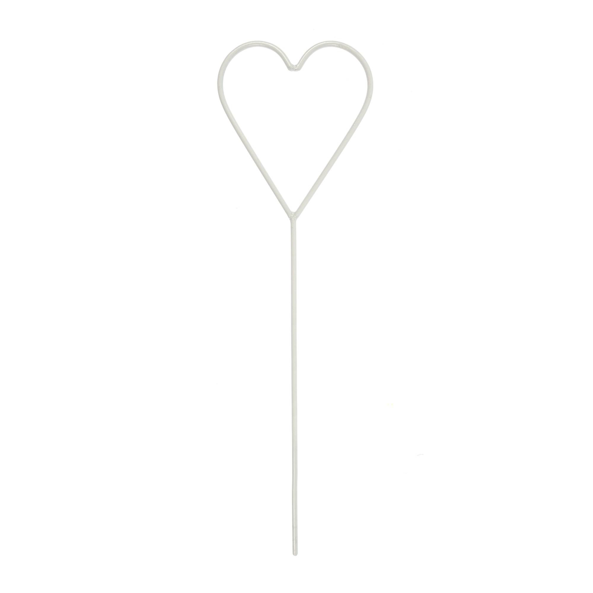 White Wire Heart Wand 30cm