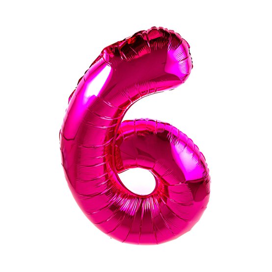 Extra Large Pink Foil Number 6 Balloon