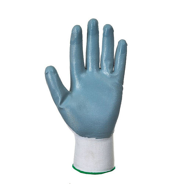 Gants Portwest Flexo Grip Nylon enduit Nitrile Gris / Blanc 10