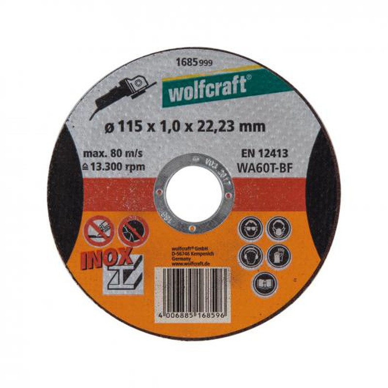 Disque à tronçonner l'inox fin Ø 115 x 1 mm WOLFCRAFT