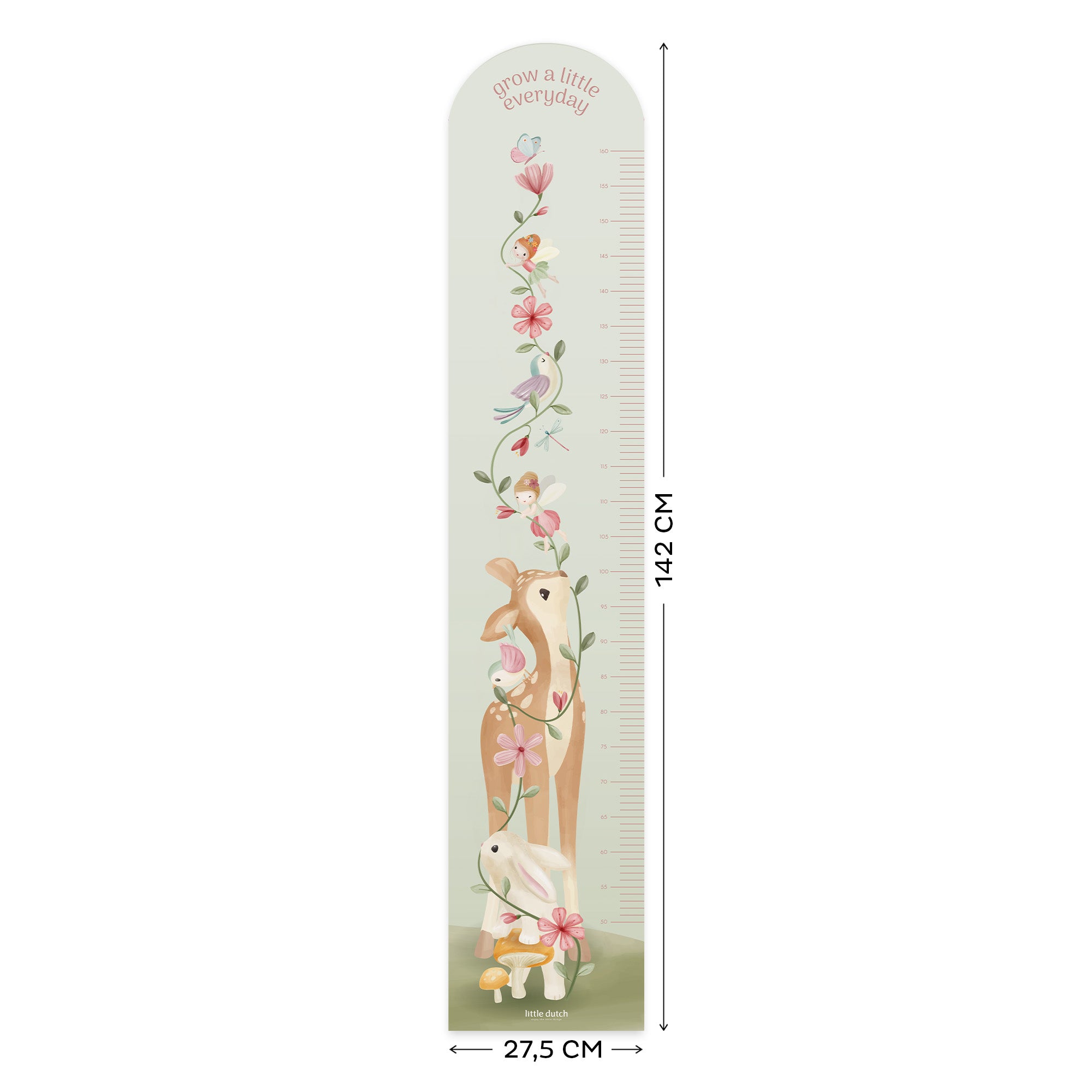 Little Dutch Groeimeter Muursticker op vliesbehang Fairy Garden