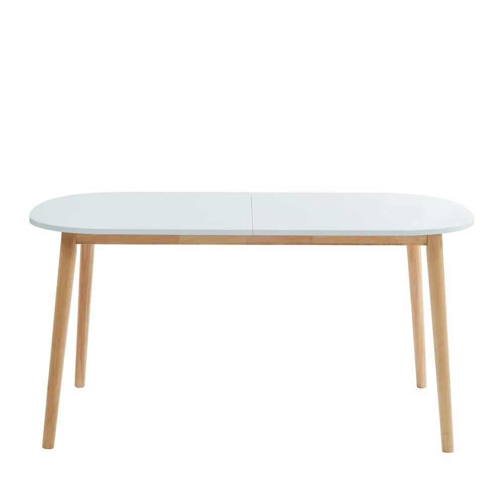 GURRA - Table à manger scandinave extensible 160-200 x 80 cm blanc