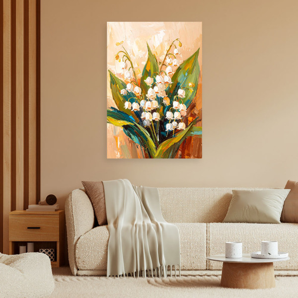 Feeby Obraz do salonu sypialni, Konwalie Kwiaty Rośliny Natura 40x60
