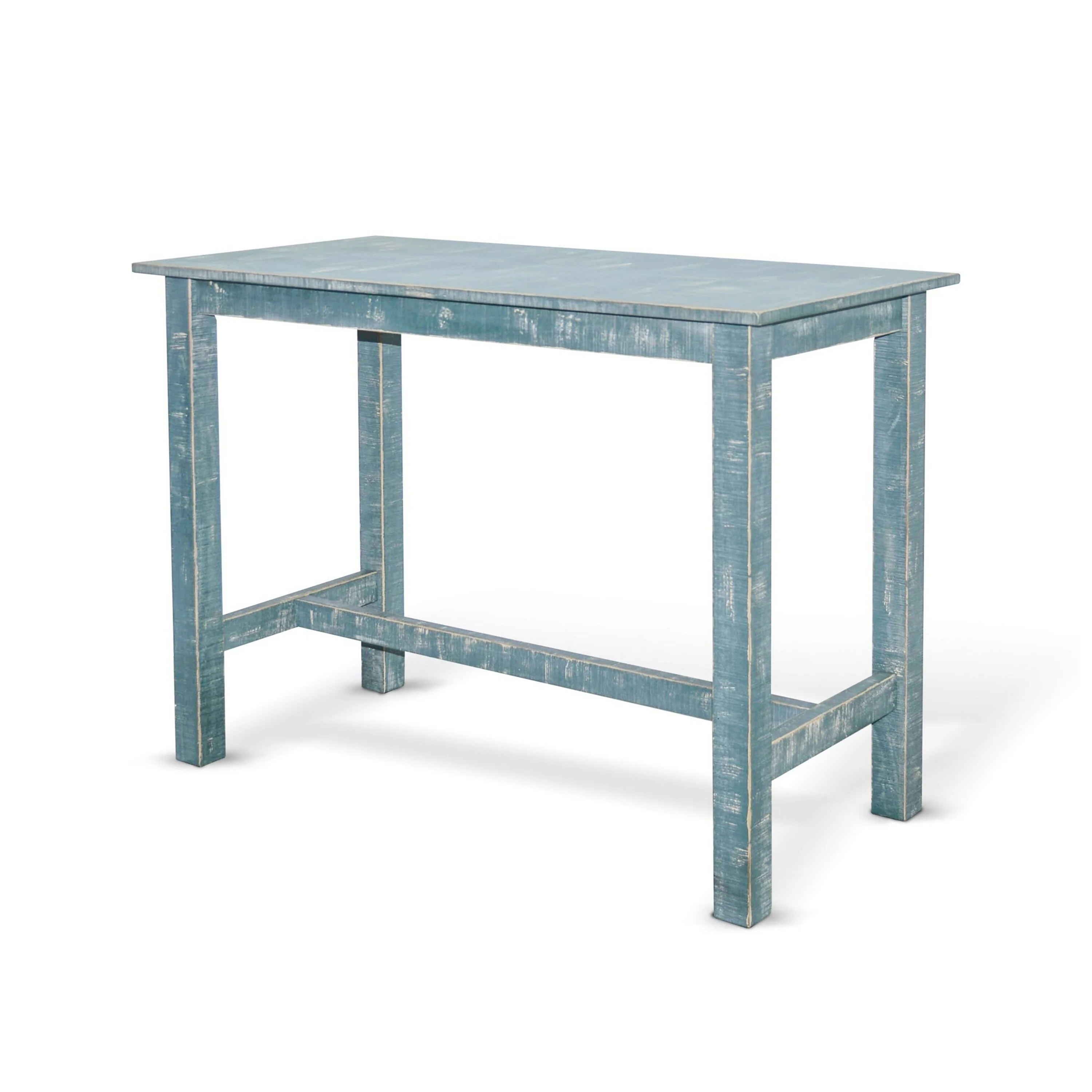 Rena Counter Table, 48 Inch Rectangular Grass Green Mahogany Wood