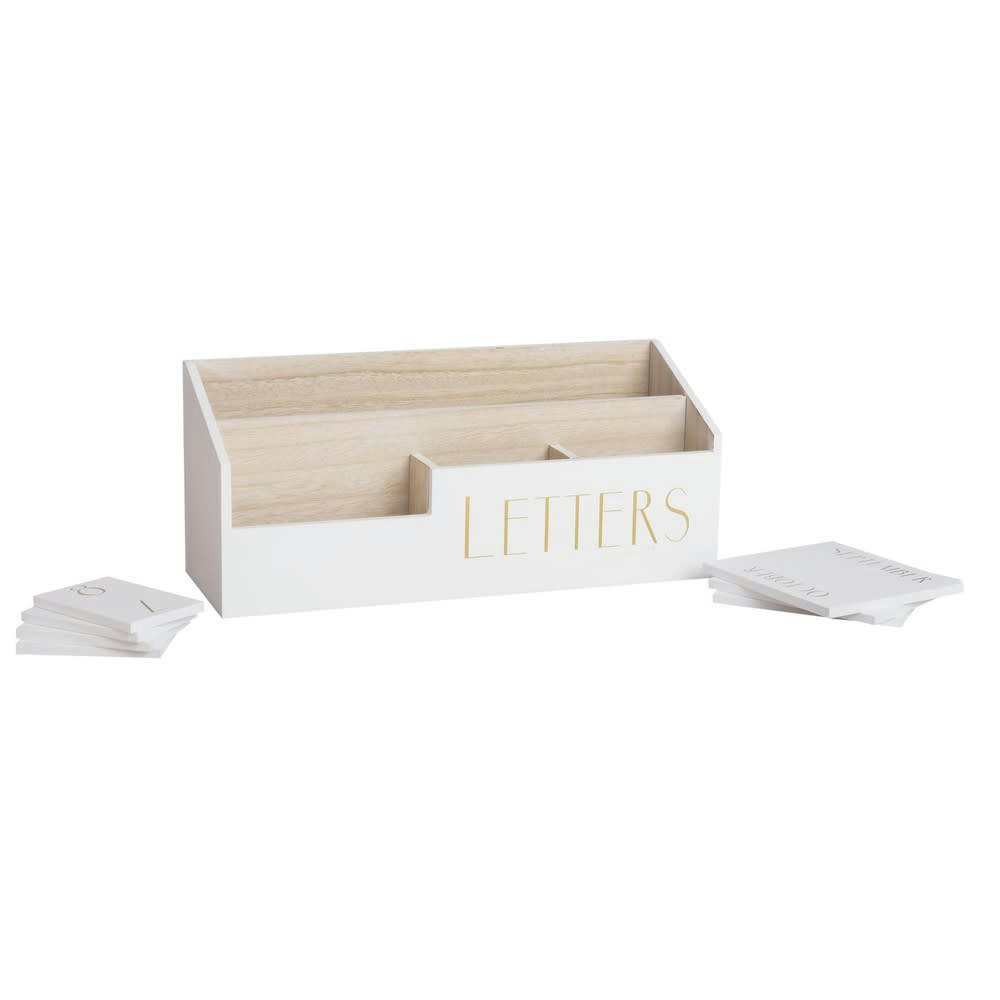 LETTERS - Porte-courrier calendrier perpétuel blanc