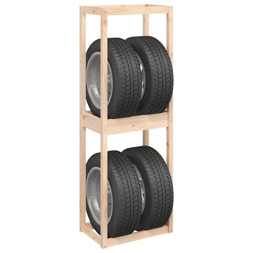 NNEVL Tire Rack 63x40x180 cm Solid Wood Pine