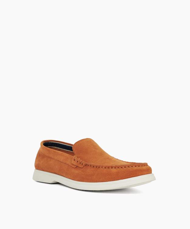 Buftonn Orange - Topstitch Casual Loafers