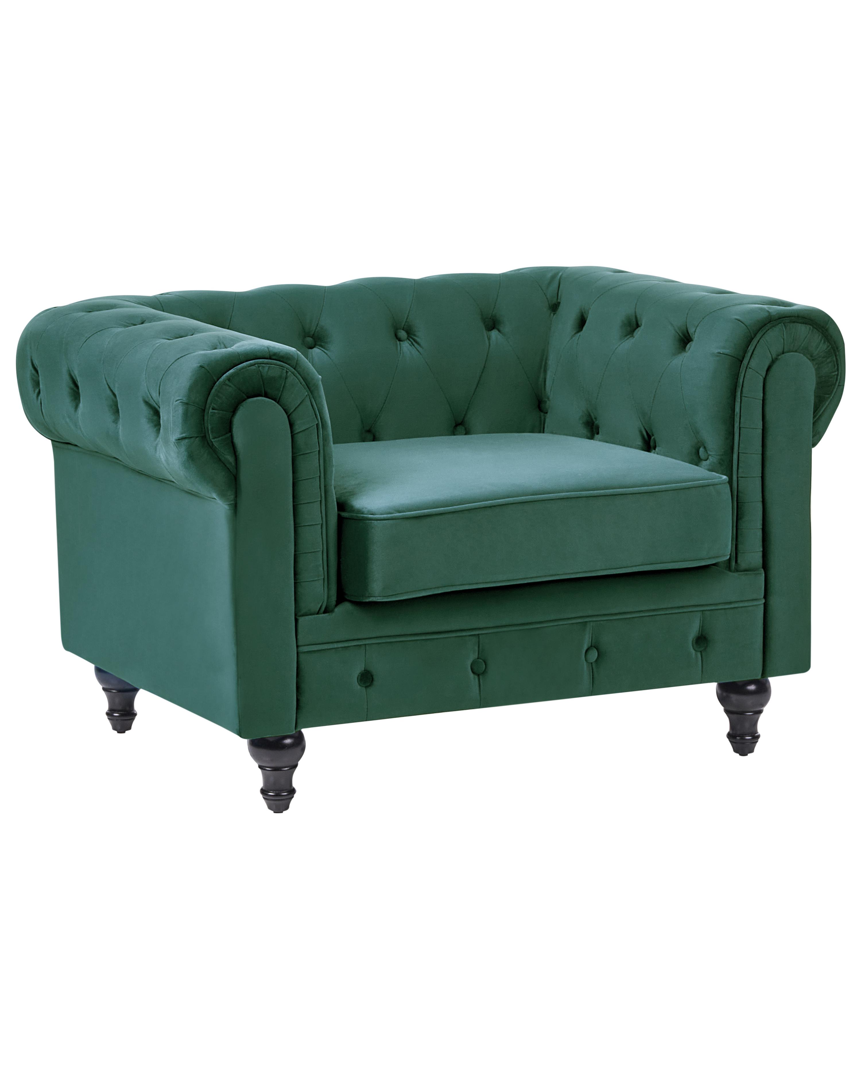 Armchair CHESTERFIELD Velvet Emerald Green