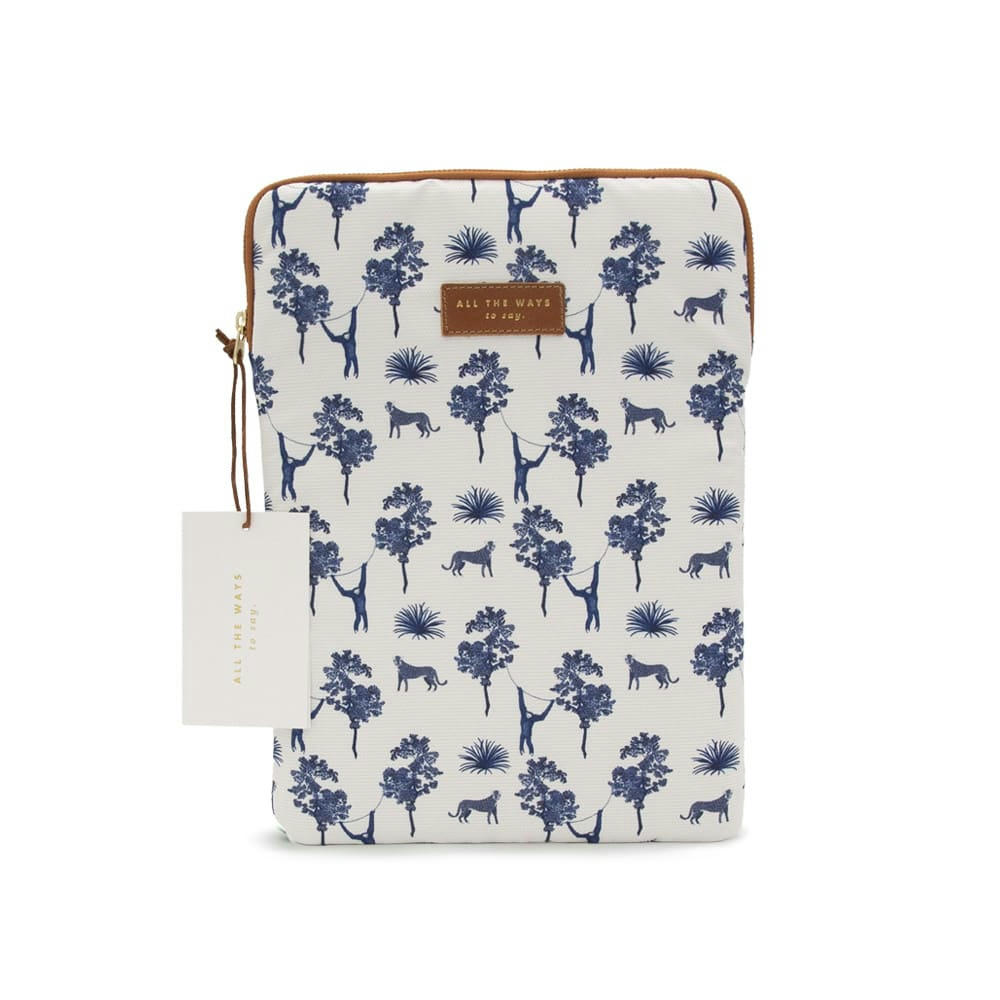 JUNGLE BLEUE - Housse ordinateur motif jungle bleue pour Macbook 13'