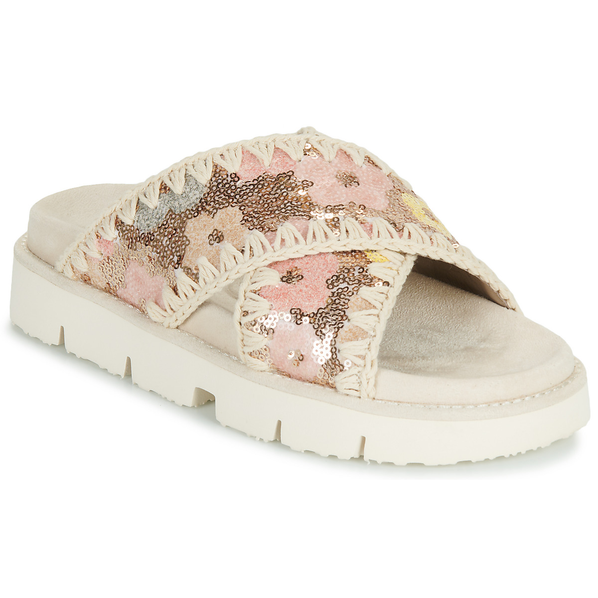 Mou - SEQUINS CRISS-CROSS BIO SANDAL - Multicolour