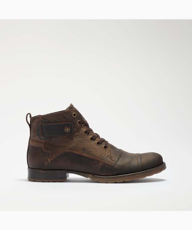 Simon Dark Brown - Leather Lace Up Chukka Boots