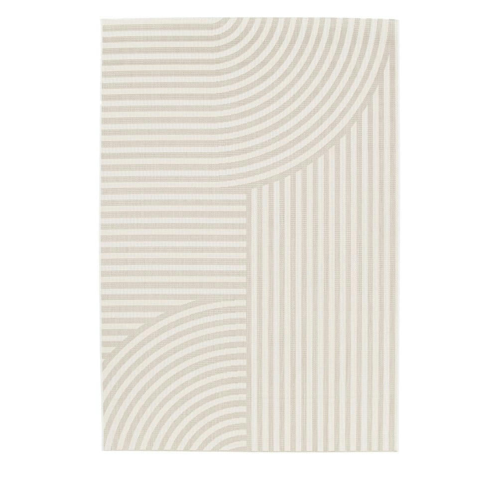 BIZANA - Tapis d'extérieur à motif géométrique beige 160x230 cm