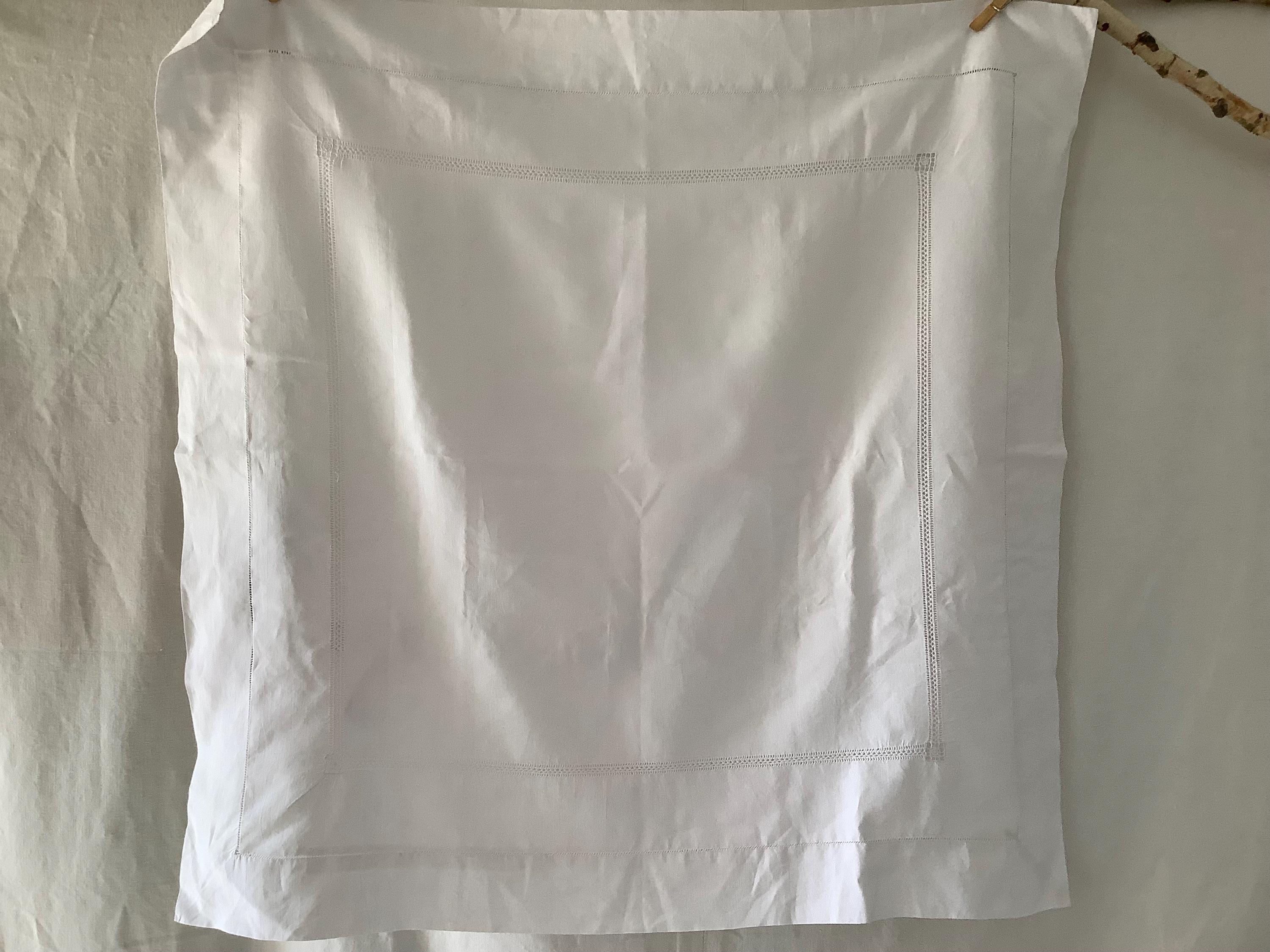 Lovely Simple Large French Pure Linen Pillow Sham Hand Needlework