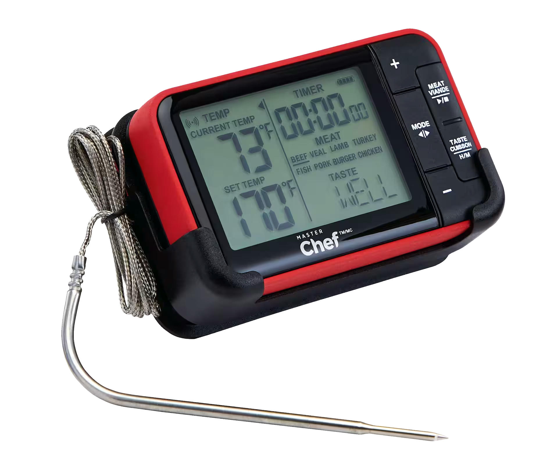 MASTER Chef Digital BBQ Food & Meat Thermometer with a Stainless Steel Probe