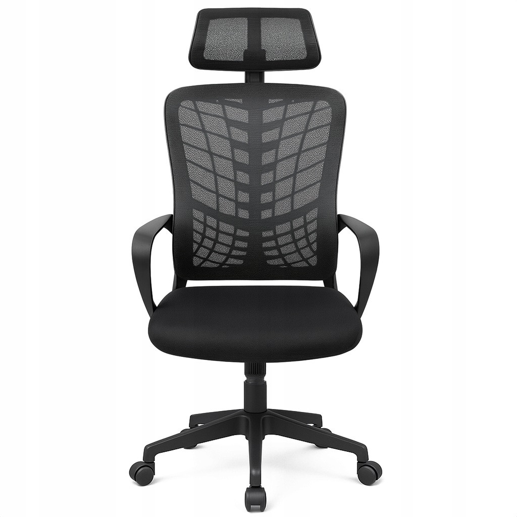 Krzesło biurowe regulowany obrotowy fotel biurowy ergonomiczny KB108 czarny