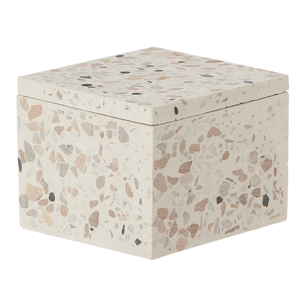 ORGANIZADOR COM TAMPA 8 CM X 8 CM TERRAZZO