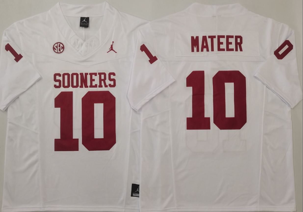 John Mateer NCAA Oklahoma Sooners Jordan Band Vapor Limited Jersey