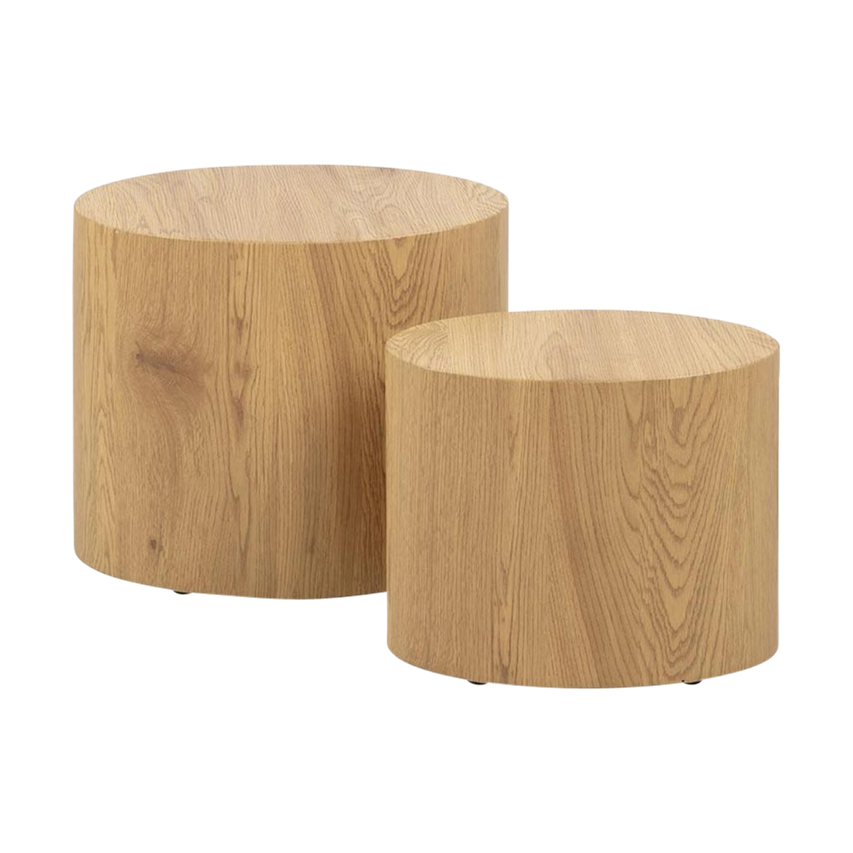 Lisomme Rosanne Set van 2 Ronde Houten Salontafels - Naturel