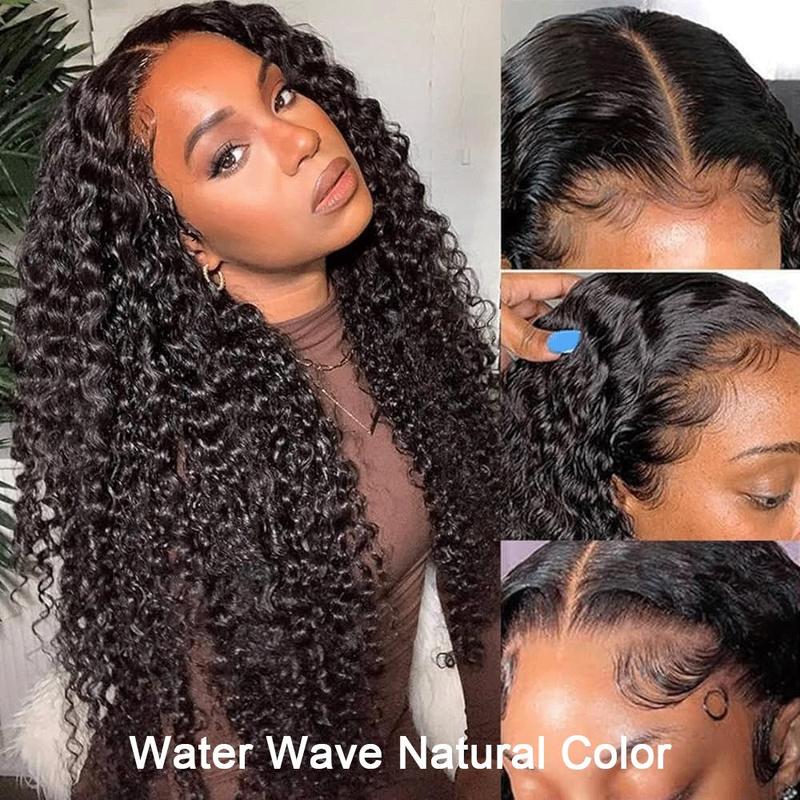 [Clearance Sale] CurlyMe Wear Go Glueless Bleached Knots Water Wave Pre-cut 7x5 HD Lace Hair Wigs Pre-plucked