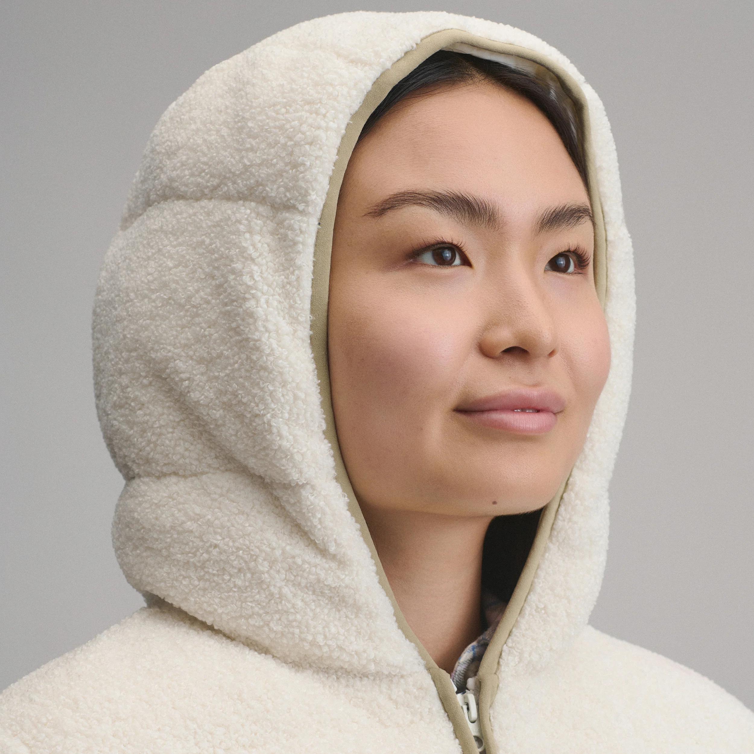 Women's Plush Puff Jacket - Faux Shearling