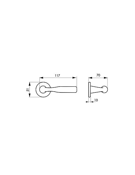 Paire de béquilles pour porte, laiton, carré 7mm - SP