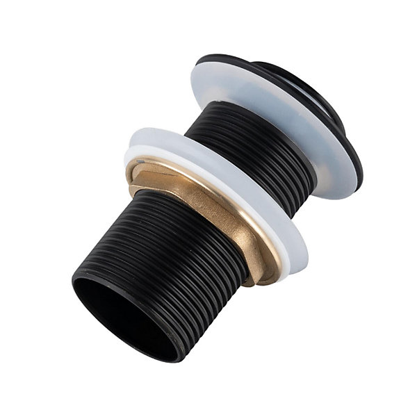 BALNEO - ensemble bonde de lavabo Klik Klak B sans trop-plein noire   siphon carré noir en laiton - kit pour lavabo