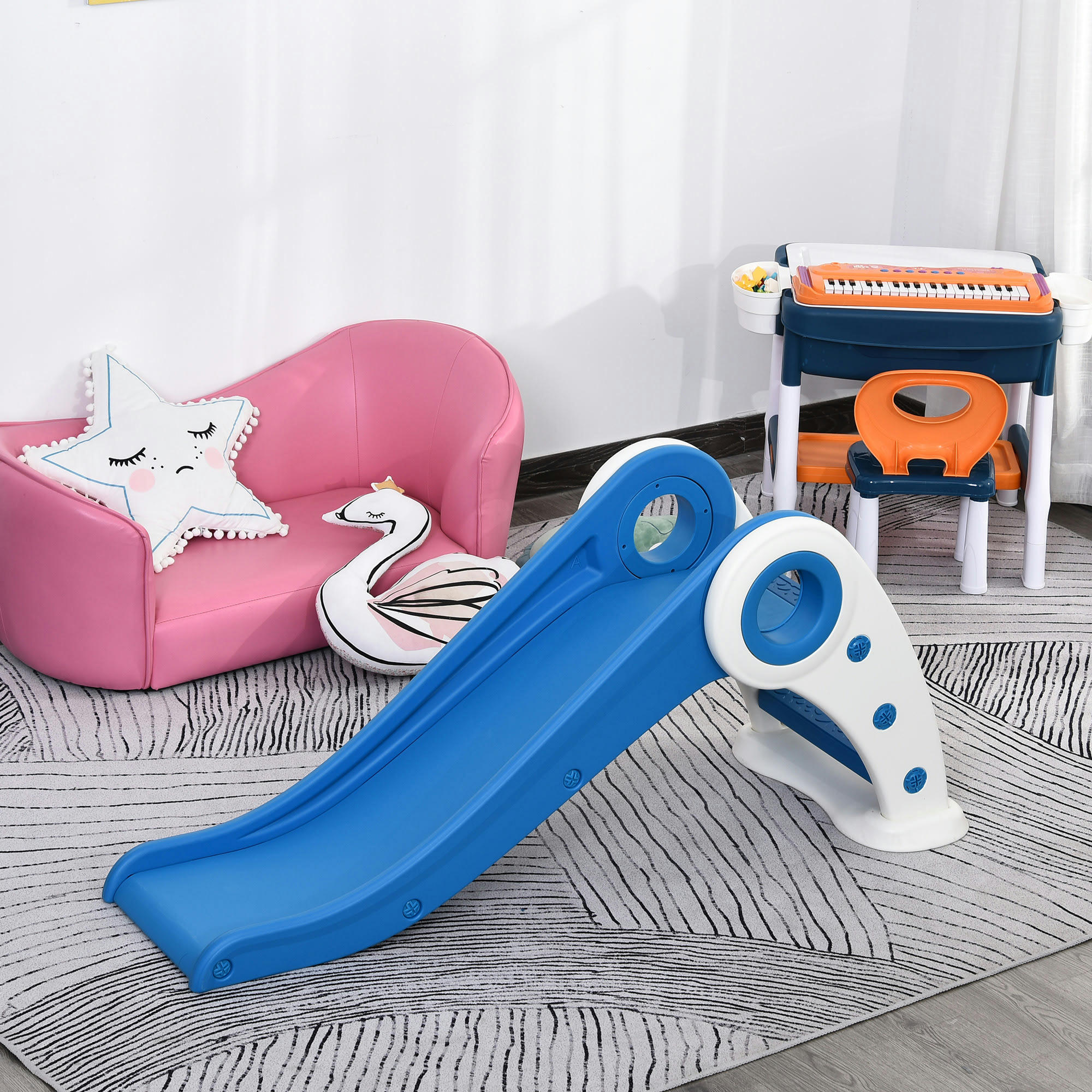 - Toboggan enfant pliable bleu