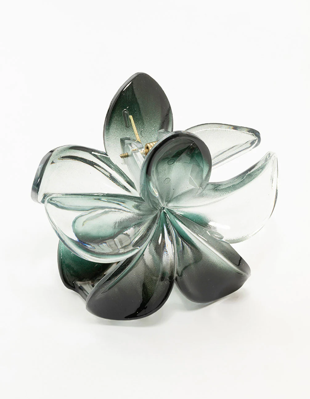 Black Plastic Frangipani Flower Claw Clip