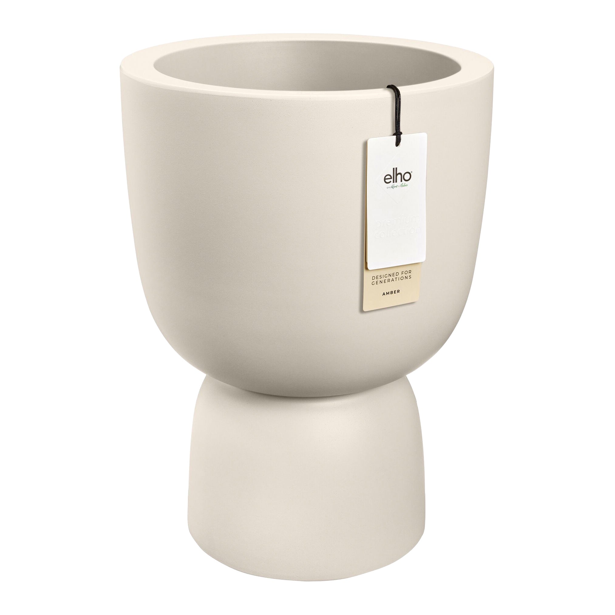 Elho Amber Coupe Round 41 - Linnen wit - L 41 x B x H 58 cm - Binnen e