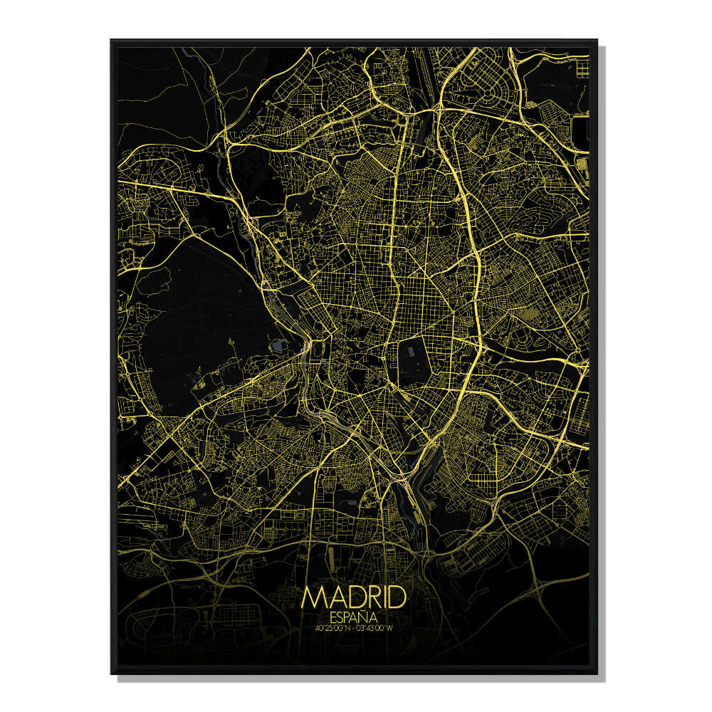 - Affiche Madrid Carte Nuit 40x50